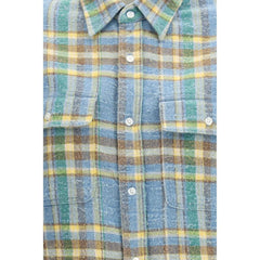 R13 Blue Wool Pattern Shirt - M