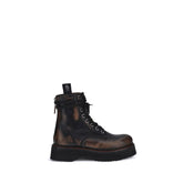 R13 Brown Rubber Lace-Up Boots - EU39/US9