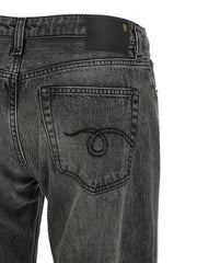 R13 Gray Cotton Straight-Leg Jeans