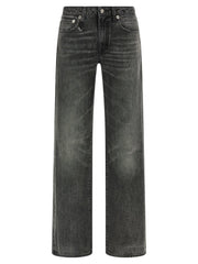 R13 Gray Cotton Straight-Leg Jeans