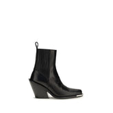 Rabanne Black Calf Leather Bos Taurus Ankle Boots