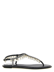 RENE CAOVILLA Bicolor Viscose Flat Sandals