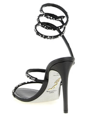 RENE CAOVILLA Bicolor Viscose Stiletto Heel Sandals