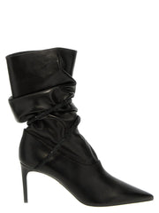RENE CAOVILLA Black Lamb Leather Ankle Boots - EU38.5/US8.5