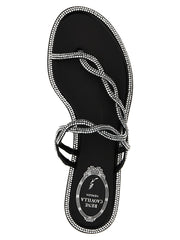 RENE CAOVILLA Black Satin Slides