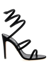 RENE CAOVILLA Black Textile Stiletto Heel Sandals