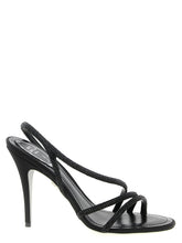 RENE CAOVILLA Black Viscose Stiletto Heel Sandals