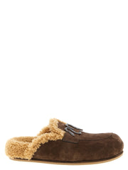 RENE CAOVILLA Brown Calfskin Slides