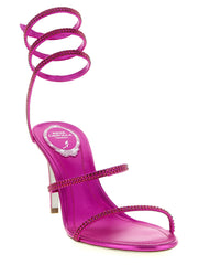 RENE CAOVILLA Fuchsia Viscose Stiletto Heel Sandals - EU36.5/US6.5