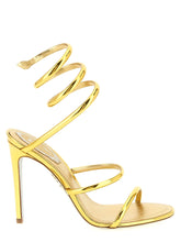 RENE CAOVILLA Gold Calfskin Stiletto Heel Sandals - EU38/US8
