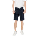 Replay Blue Cotton Bermuda - Bermudas