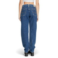 Replay Blue Cotton Mom Jean - Jeans
