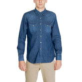 Replay Blue Cotton Shirt - IT44 | S - Shirts