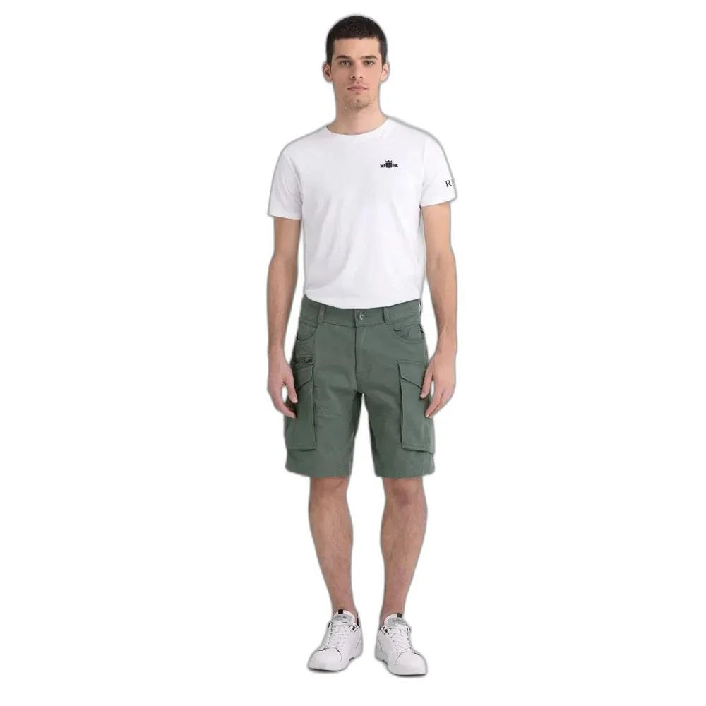 Replay Green Cotton Bermuda - Bermudas