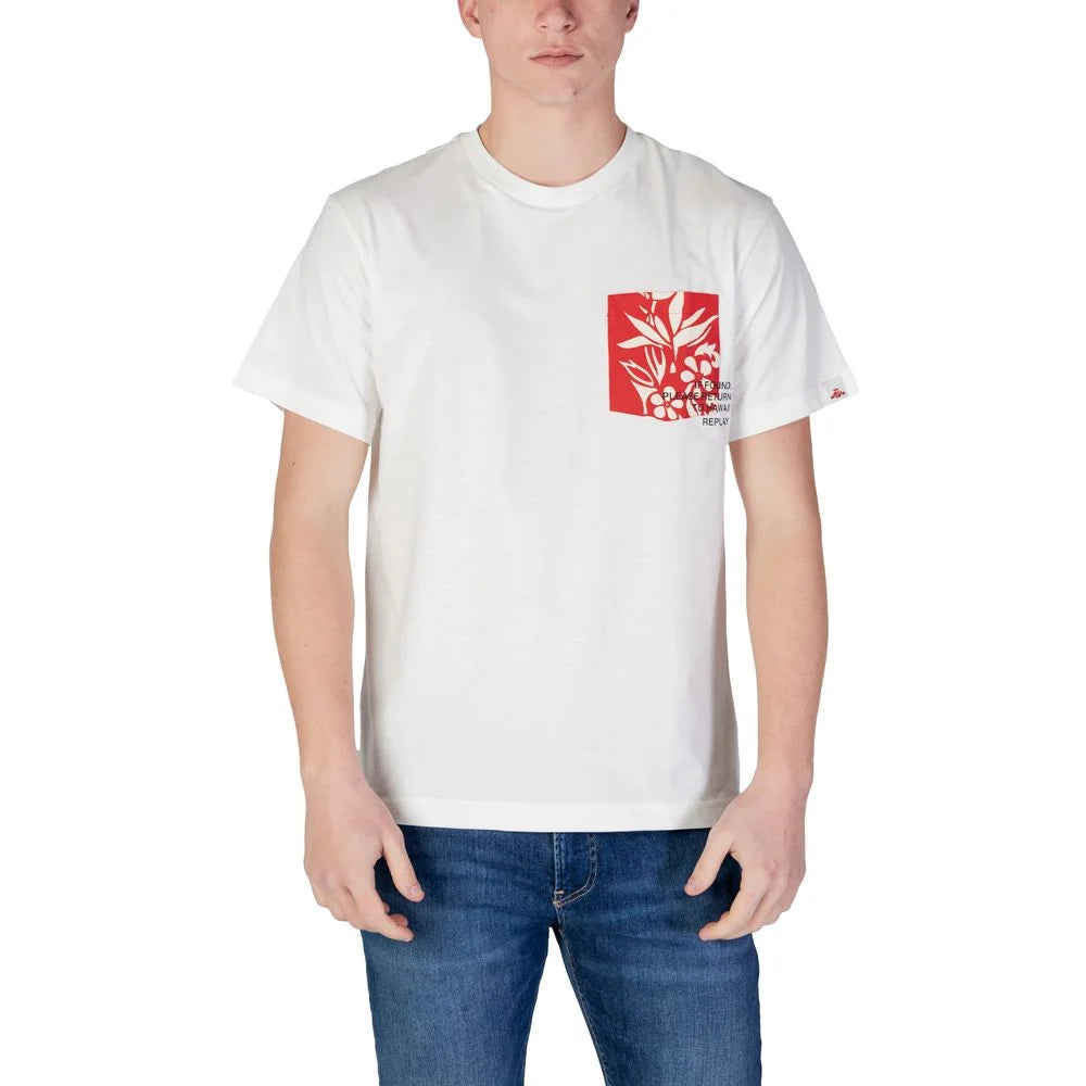 Replay White Cotton T-Shirt - T-Shirts