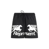 Represent Black Polyester Shorts
