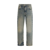 Represent Blue Cotton Straight-Leg Jeans