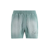 Represent Green Cotton Bermuda Shorts - Bermudas