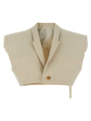 Rick Owens Beige Cotton Sleeveless Jacket - IT38
