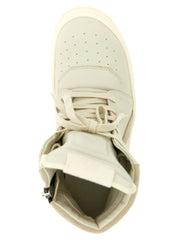 Rick Owens Beige Cowhide Athletic Sneakers