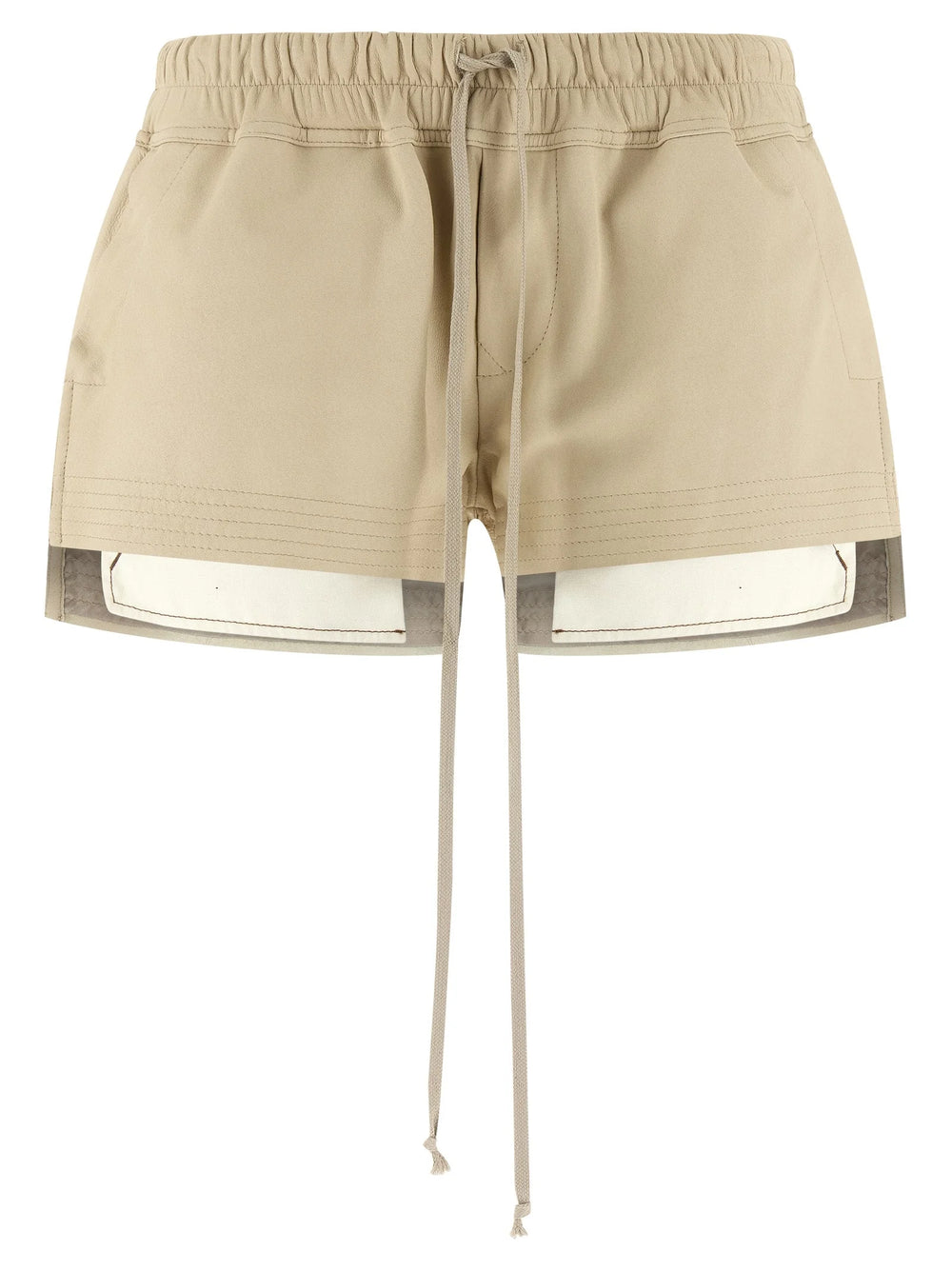 Rick Owens Beige Lamb Leather Bermuda Shorts - IT42