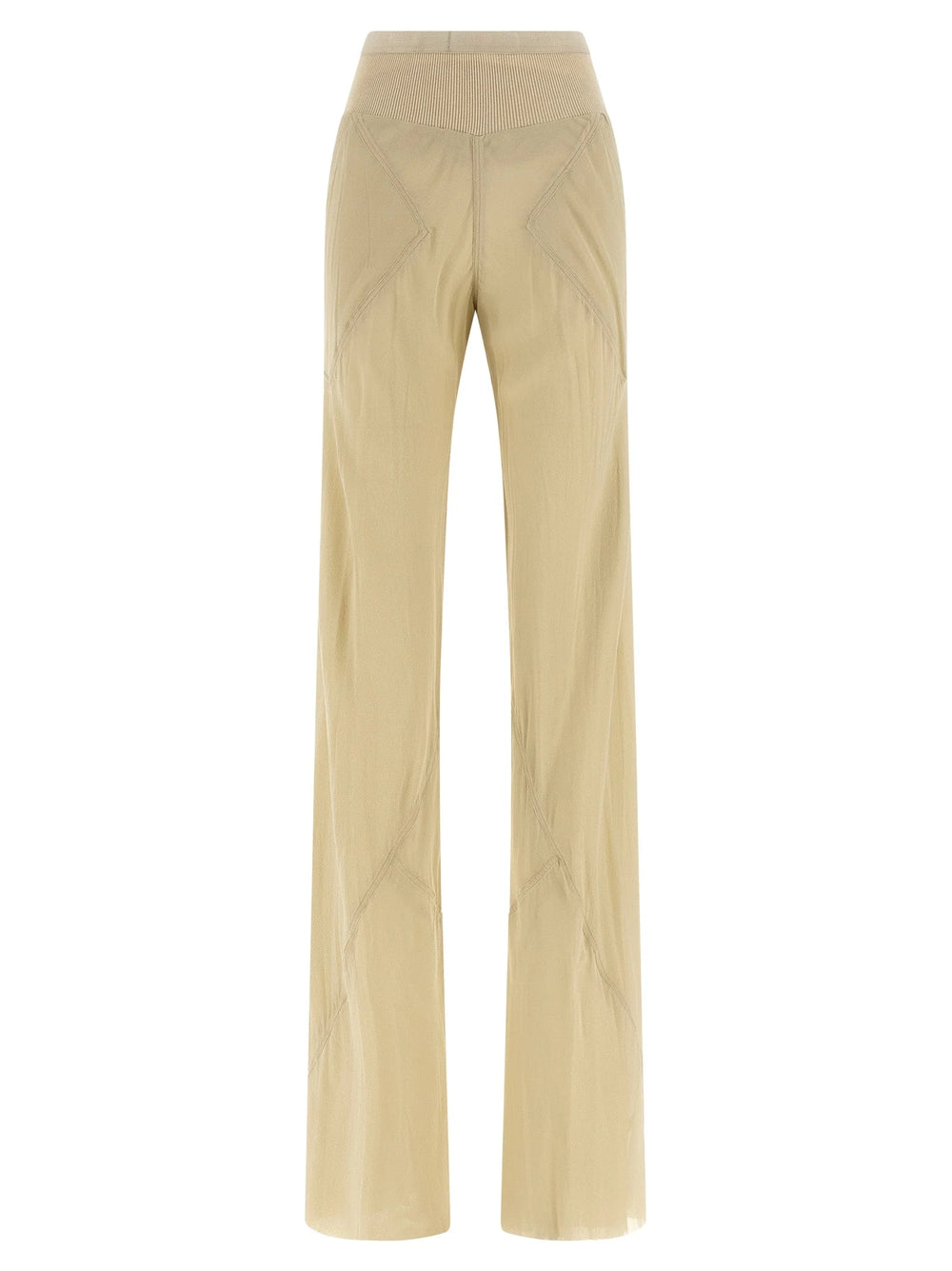 Rick Owens Beige Silk Flared Pants