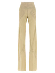 Rick Owens Beige Silk Flared Pants