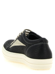 Rick Owens Bicolor Lamb Leather Low Top Sneakers