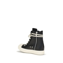 Rick Owens Black Calf Leather Bos Taurus High Top Sneakers - EU38/US8