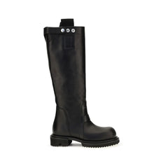 Rick Owens Black Calf Leather Bos Taurus Rain Boots