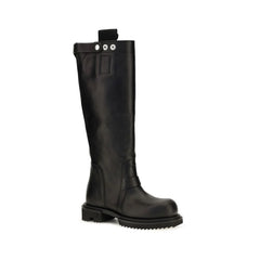 Rick Owens Black Calf Leather Bos Taurus Rain Boots