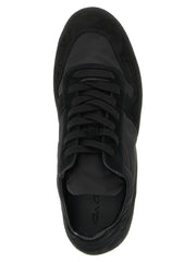 Rick Owens Black Calfskin Athletic Sneakers