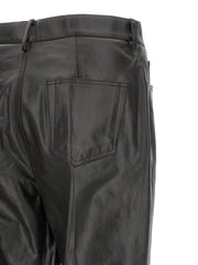 Rick Owens Black Calfskin Flared Pants - W31