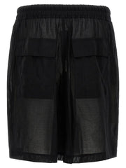 Rick Owens Black Cotton Bermuda Shorts