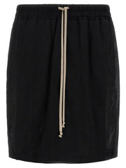 Rick Owens Black Cotton Bermuda Shorts