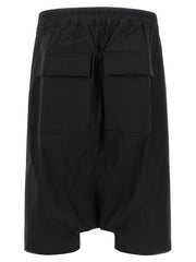 Rick Owens Black Cotton Bermuda Shorts