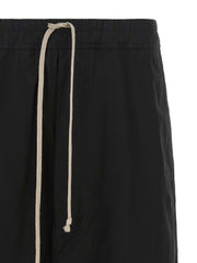 Rick Owens Black Cotton Bermuda Shorts