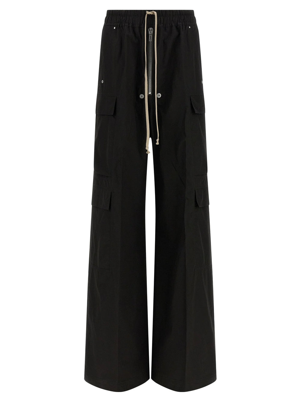 Rick Owens Black Cotton Cargo Pants