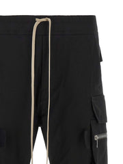 Rick Owens Black Cotton Cargo Pants