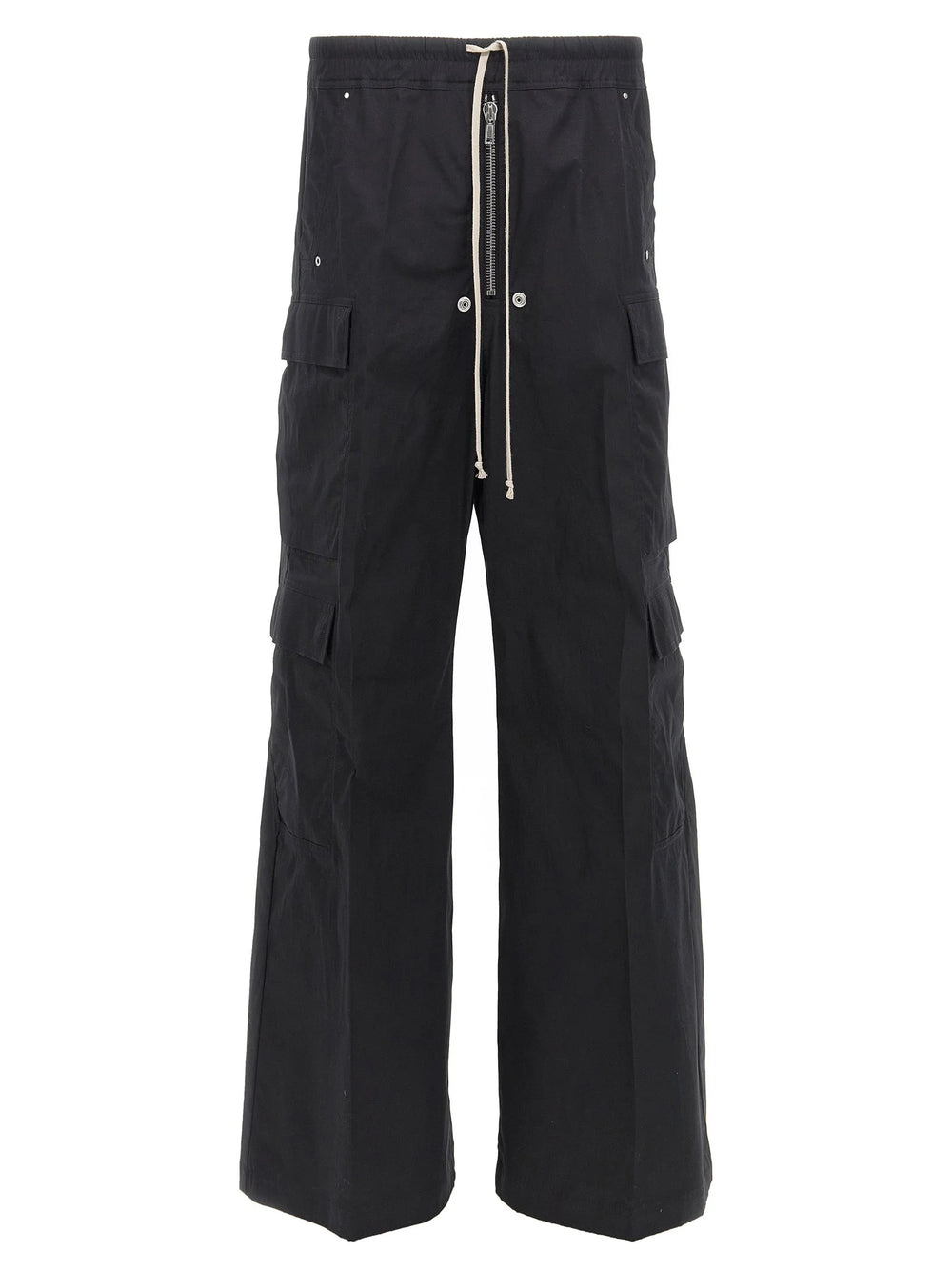Rick Owens Black Cotton Cargo Pants