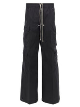 Rick Owens Black Cotton Cargo Pants