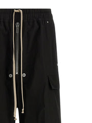 Rick Owens Black Cotton Cargo Pants