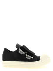 Rick Owens Black Cowhide Low Top Sneakers