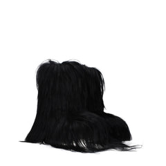 Rick Owens Black Fur Ankle Boots - EU39/US9