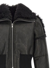 Rick Owens Black Lamb Fur Leather Jacket