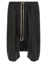 Rick Owens Black Lamb Leather Bermuda Shorts