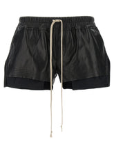 Rick Owens Black Lamb Leather Bermuda Shorts