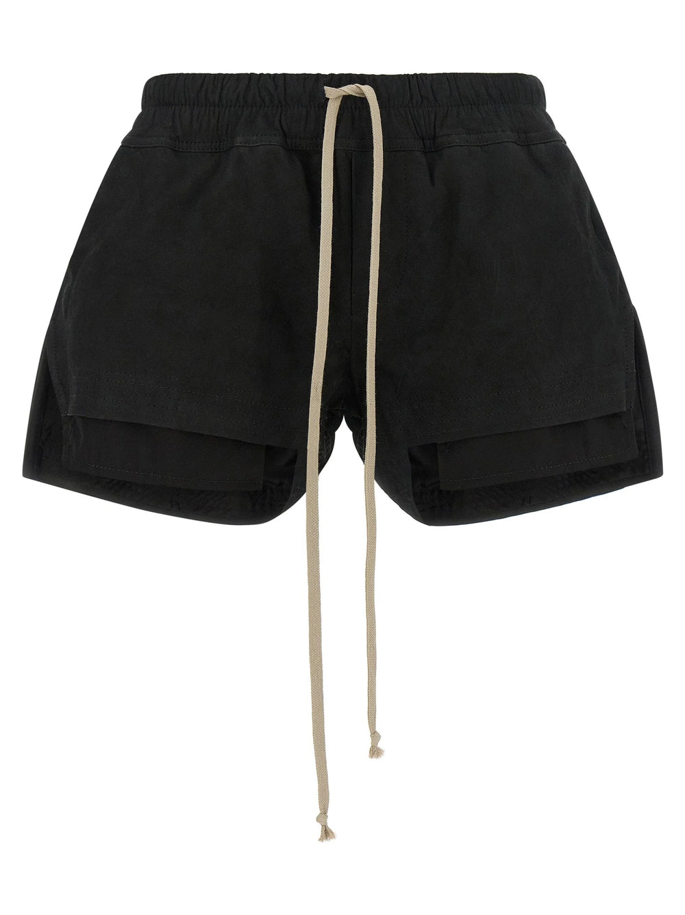 Rick Owens Black Lamb Leather Bermuda Shorts