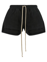 Rick Owens Black Lamb Leather Bermuda Shorts