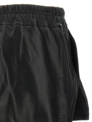 Rick Owens Black Lamb Leather Bermuda Shorts